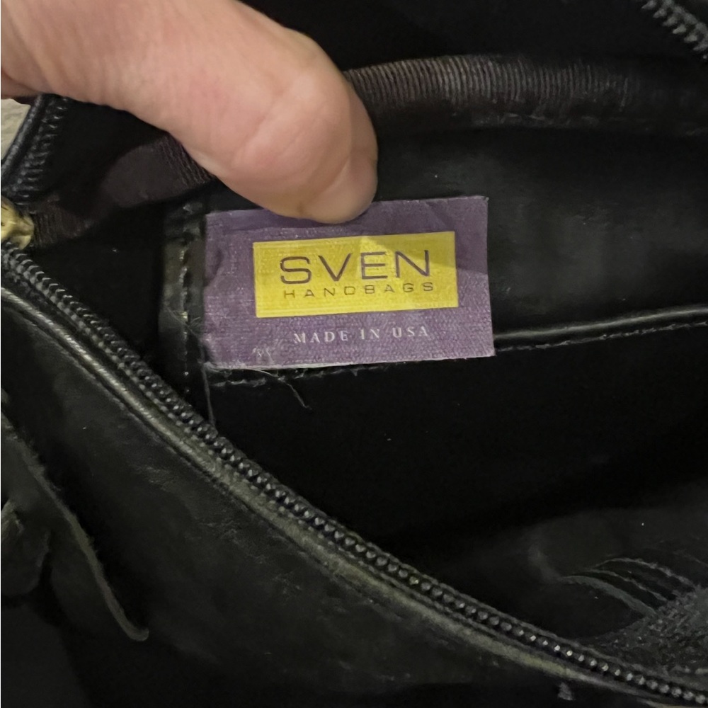 Sven Black Vintage Leather Fanny Pack/Belt bag - Picture 2 of 3